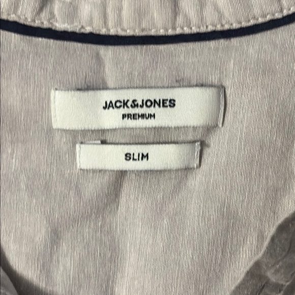 Jack & Jones premium  Light Beige Button Down Shirt JPRBLASUMMER half placket - Picture 2 of 8